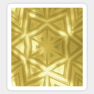 Elegant gold striped kaleidoscope with bokeh Sticker